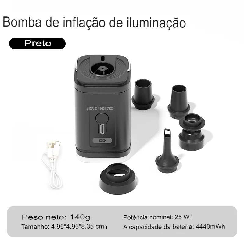 Bomba de Ar Portátil Sem Fio, Inflador - shoppingoásis