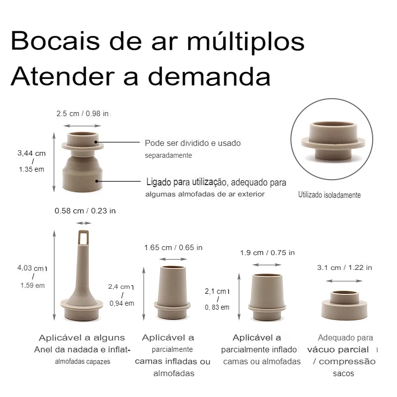 Bomba de Ar Portátil Sem Fio, Inflador - shoppingoásis