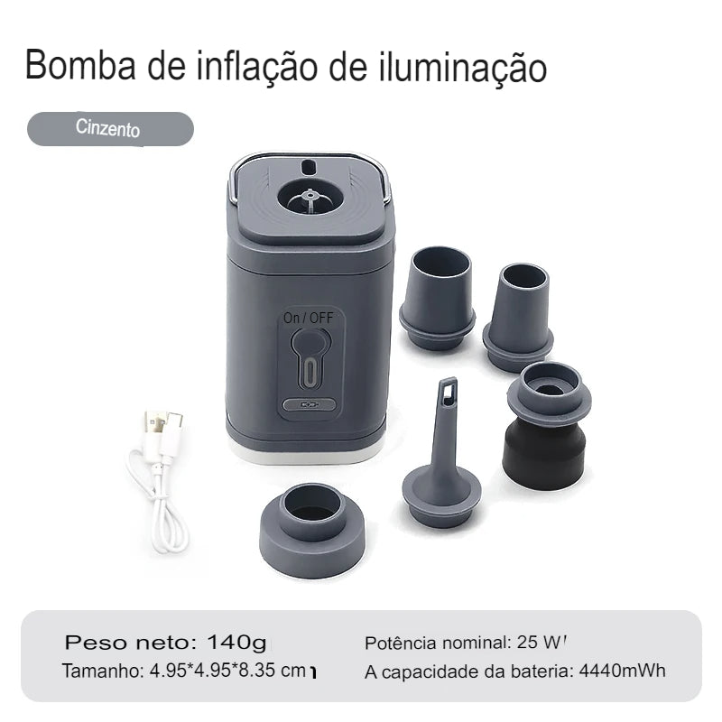 Bomba de Ar Portátil Sem Fio, Inflador - shoppingoásis