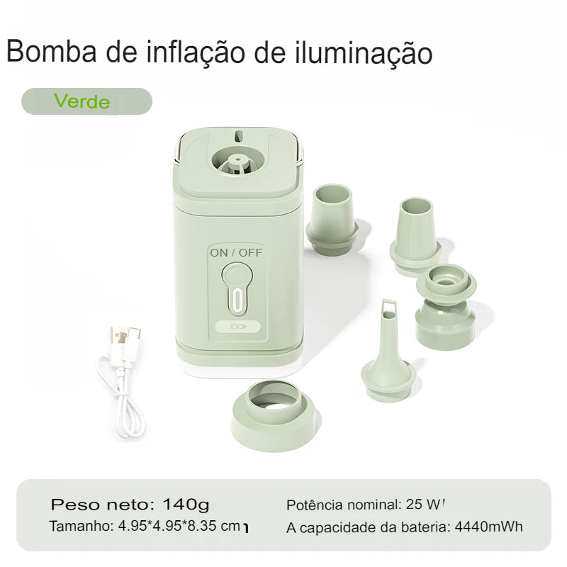 Bomba de Ar Portátil Sem Fio, Inflador - shoppingoásis