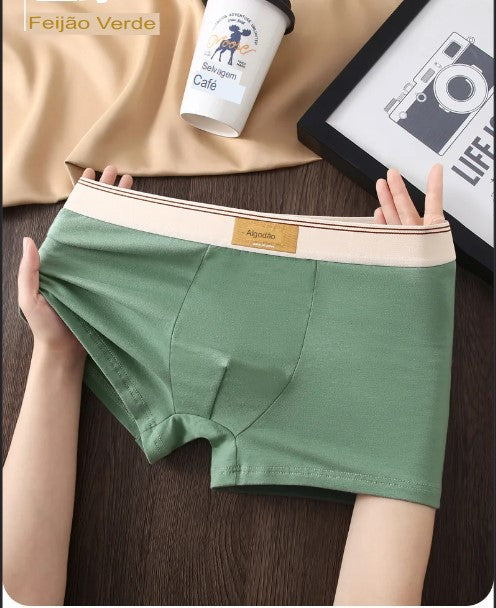 5Pcs Cueca Boxer Puro Algodão - shoppingoásis