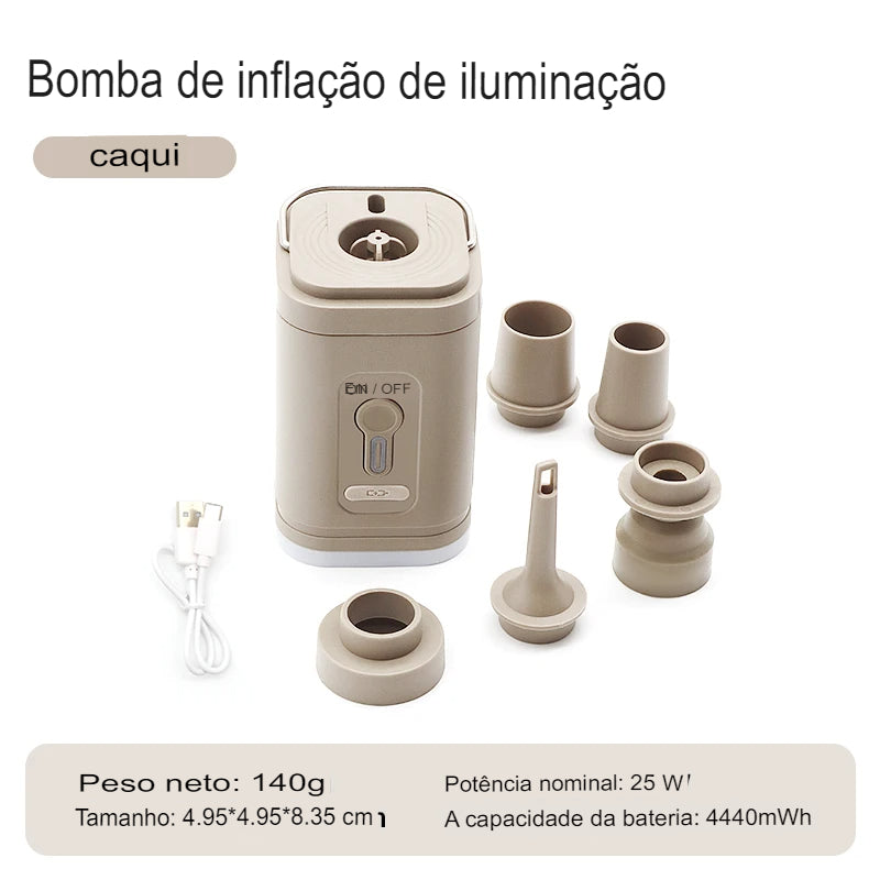 Bomba de Ar Portátil Sem Fio, Inflador - shoppingoásis