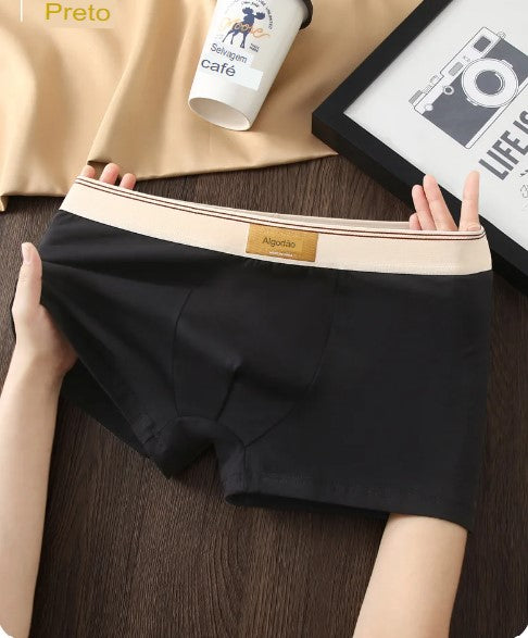 5Pcs Cueca Boxer Puro Algodão - shoppingoásis