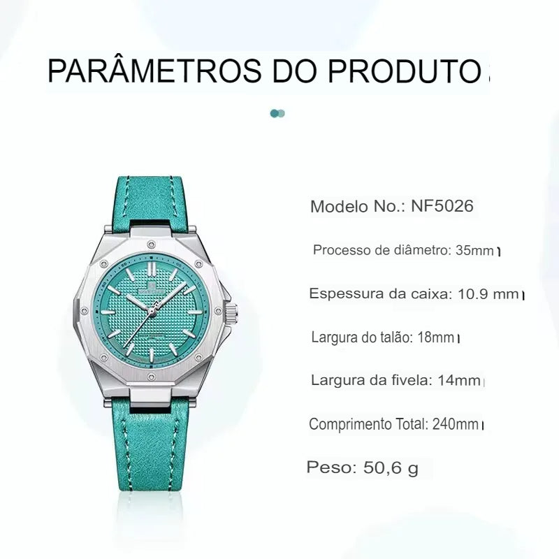 Relógio de Luxo Naviforce à Prova D'água - shoppingoásis