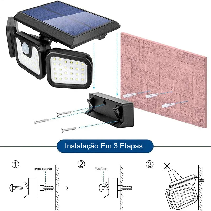 Refletor Solar Super-Cheese com 3 Luzes -  shoppingoásis