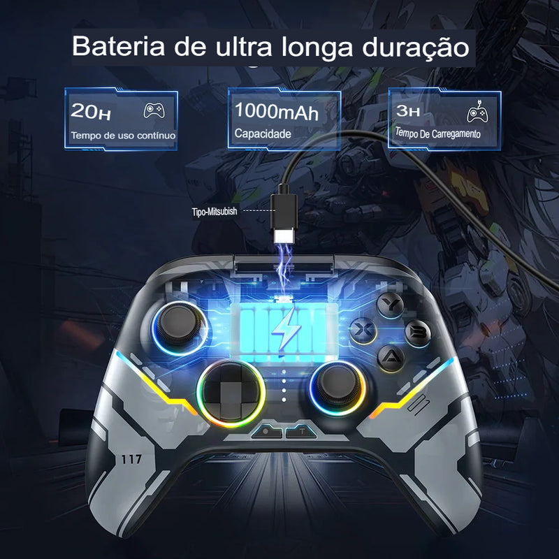 Gamepad Bluetooth X15 - PC - Nintendo Switch - Android/iOS - RGB - shoppingoásis