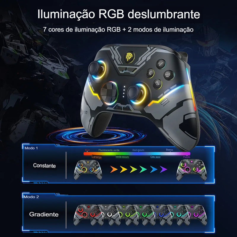 Gamepad Bluetooth X15 - PC - Nintendo Switch - Android/iOS - RGB - shoppingoásis